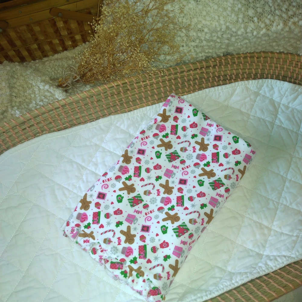 White and Red Floral Throw Blanket